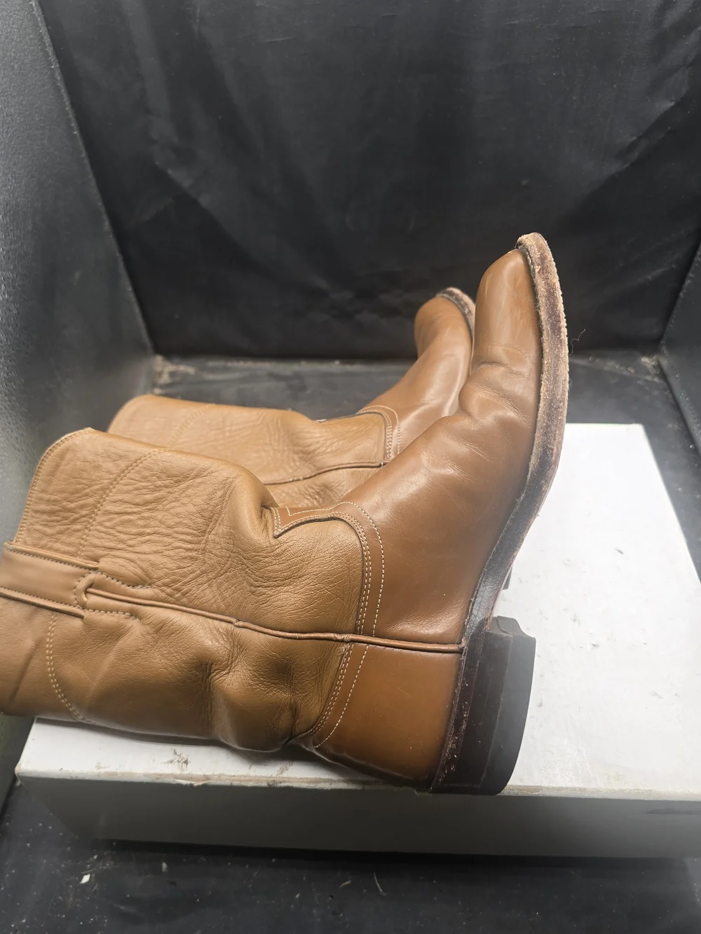 Justin Boots‎ Brown Leather Ankle Cowboy Booties